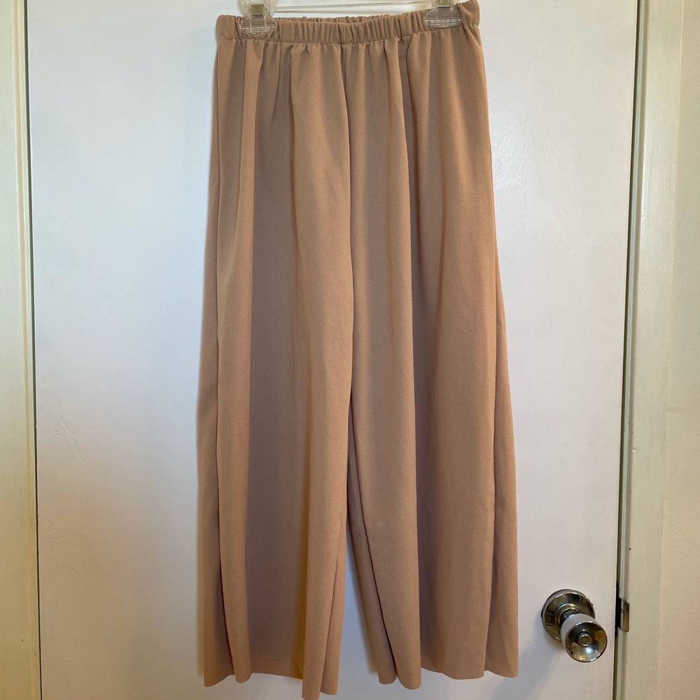 Beige Flowy Trousers